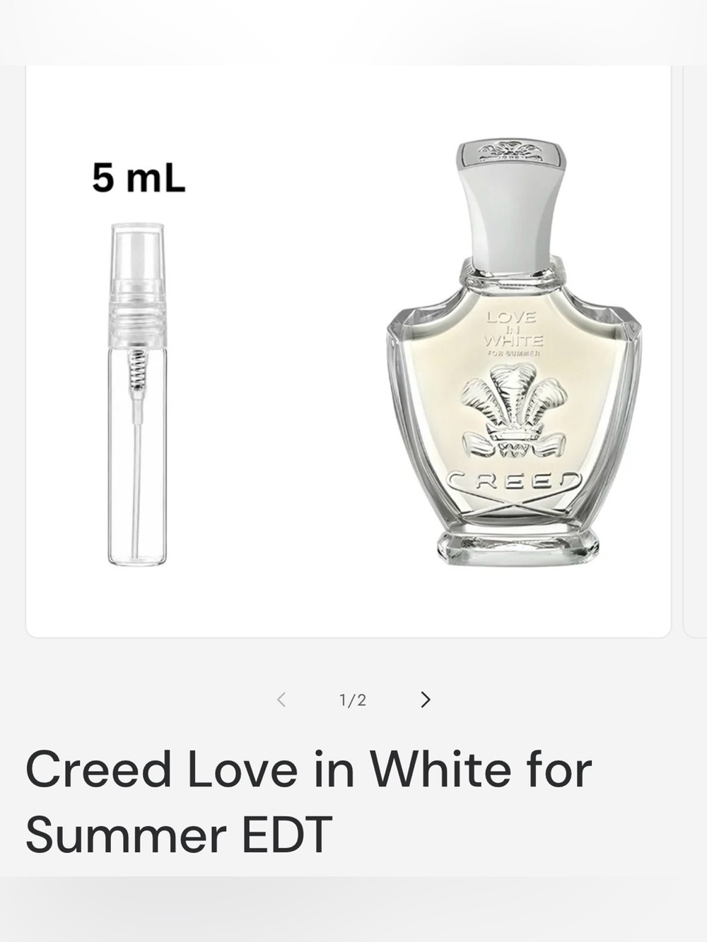Creed Love in White for Summer -5ml decant see description